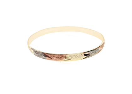 Tri Tone Plated | Half Round Bangles